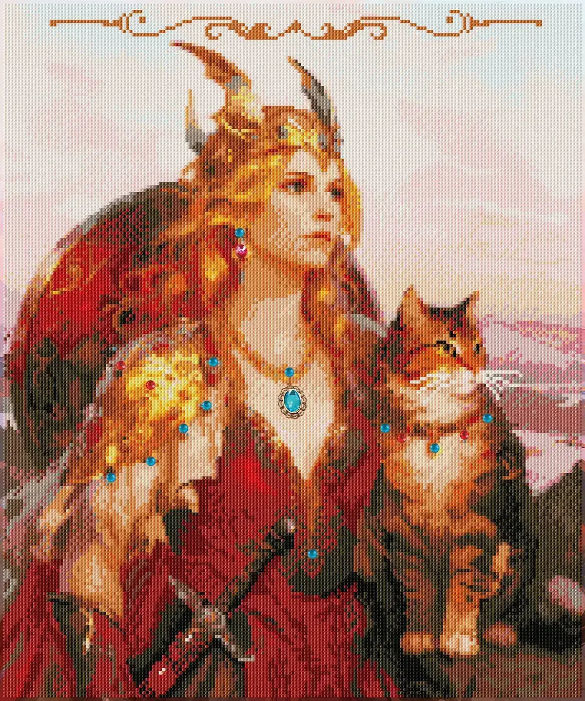 Finished Freya diamond art with sparkling details and divine Norse goddess design – FEELOOK Art