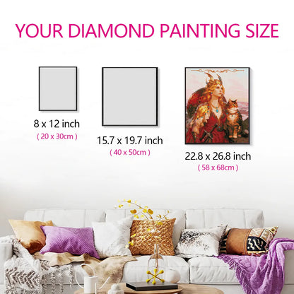 Size reference for Freya diamond painting with hand for scale – FEELOOK Art