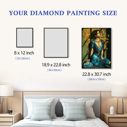 Size chart for Gilded Grace 5D diamond painting: multiple decorative size options - FEELOOK Art