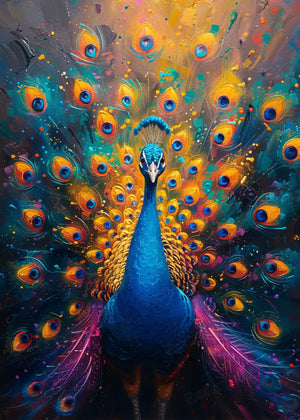 Glorious Peacock Vibrant Pop Art Diamond Painting - FEELOOK Art