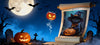 Halloween Cat Guardian diamond art kit banner inviting visitors to join FEELOOK Art Halloween spin wheel event