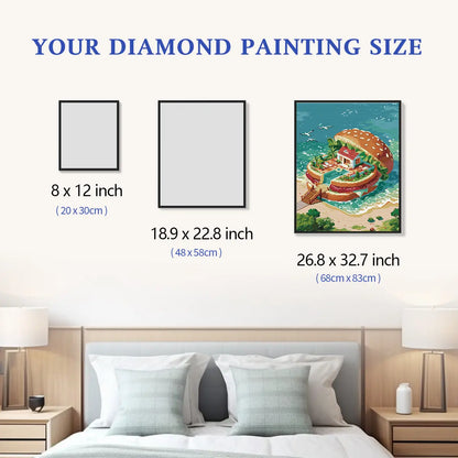 Harburger diamond painting size comparison chart, standard and custom size reference for DIY craft - FEELOOK Art