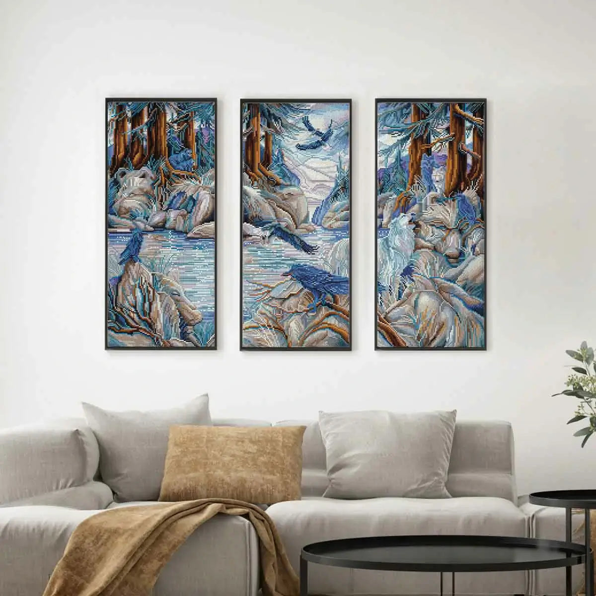 Hidden Spirit of Nature diamond painting displayed in a serene home setting, bringing nature’s mystery indoors – FEELOOK Art