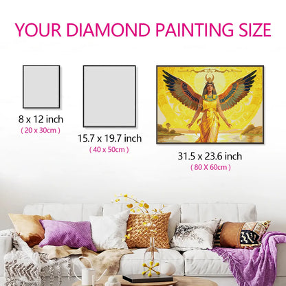 Size comparison for Isis diamond painting with hand reference – FEELOOK Art