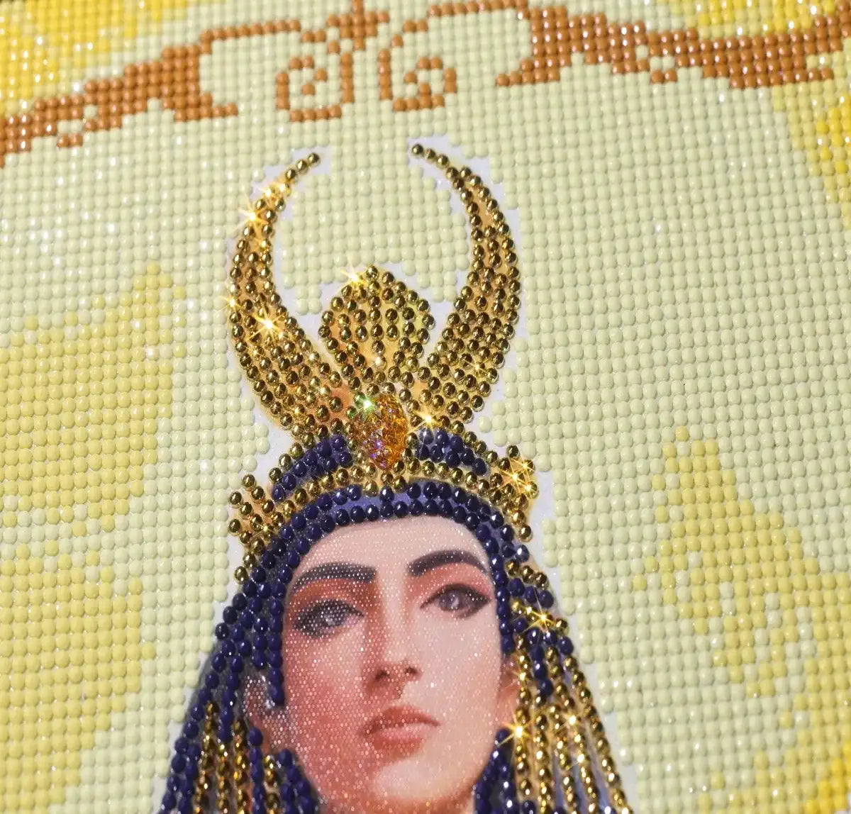 Close-up of Isis diamond painting featuring special-shaped diamonds for a sparkling finish - FEELOOK Art
