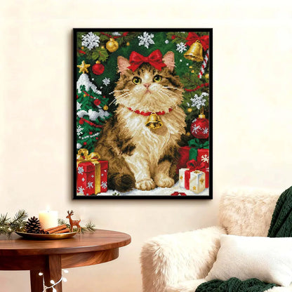 Jingle diamond painting displayed in a festive interior, creating a joyful Christmas atmosphere – FEELOOK Art
