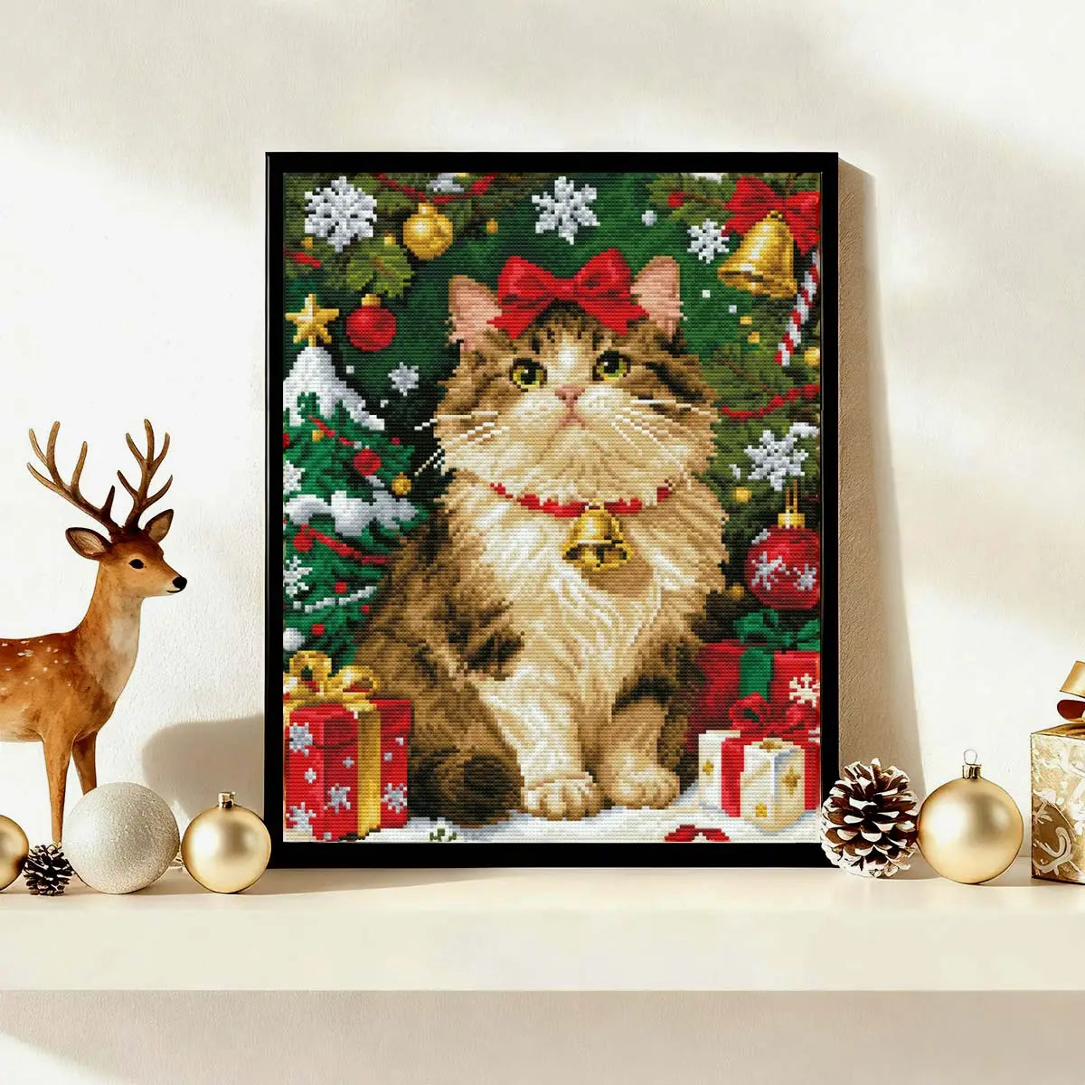 Jingle diamond painting adding cozy holiday spirit and charm to seasonal home décor – FEELOOK Art