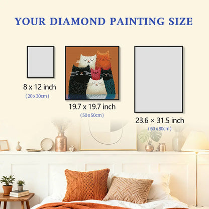 Kitty Squad diamond painting size comparison chart - FEELOOK Art