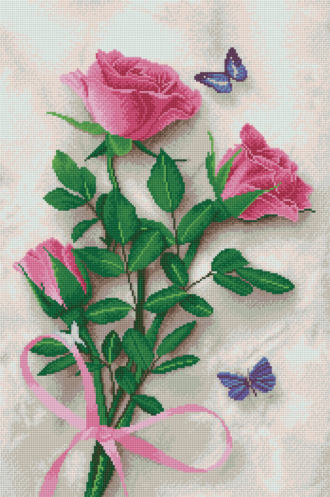 Rendered view of the Love Rose diamond painting kit, showcasing a complete Diamond painting kit with stunning 3D diamond painting design.