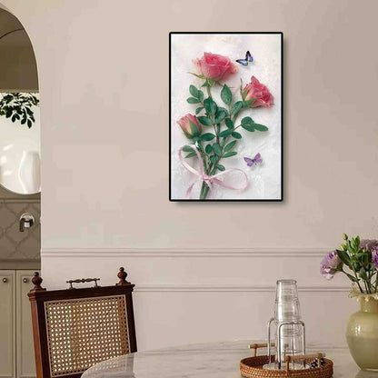 Love Rose diamond painting kit displayed as diamond painting wall art, a perfect fit for Diamond painting home decor.