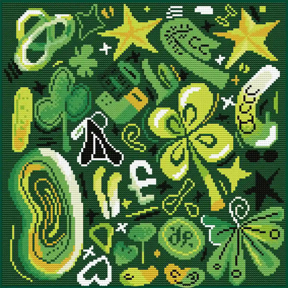 Finished full drill lucky clover diamond painting artwork - FEELOOK Art