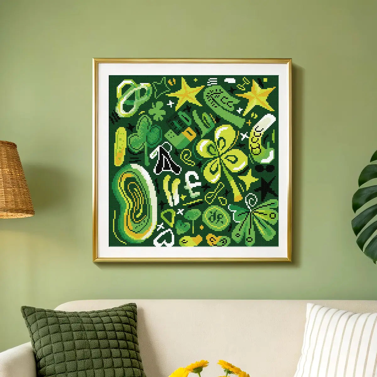 Modern lucky diamond painting home wall decor scene - FEELOOK Art