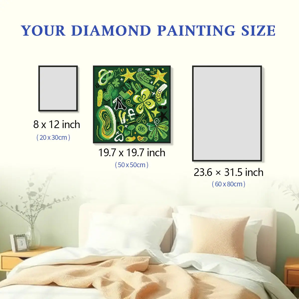 Luck Collection diamond painting size specification chart - FEELOOK Art