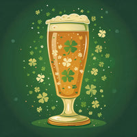 Lucky Brew four-leaf clover beer glass diamond painting art - FEELOOK Art