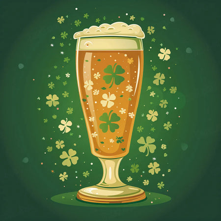 Lucky Brew four-leaf clover beer glass diamond painting art - FEELOOK Art