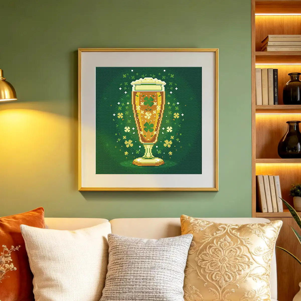 Warm home decor with Lucky Brew diamond painting wall art - FEELOOK Art