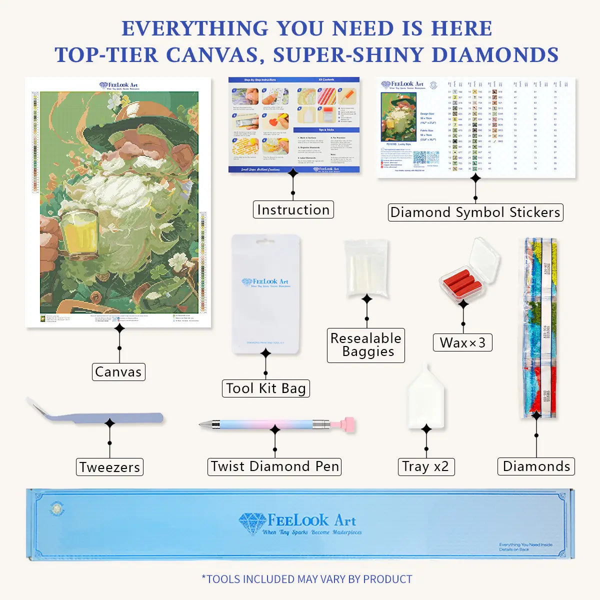 All-in-One Lucky Sips Diamond Painting Kit - FEELOOK Art