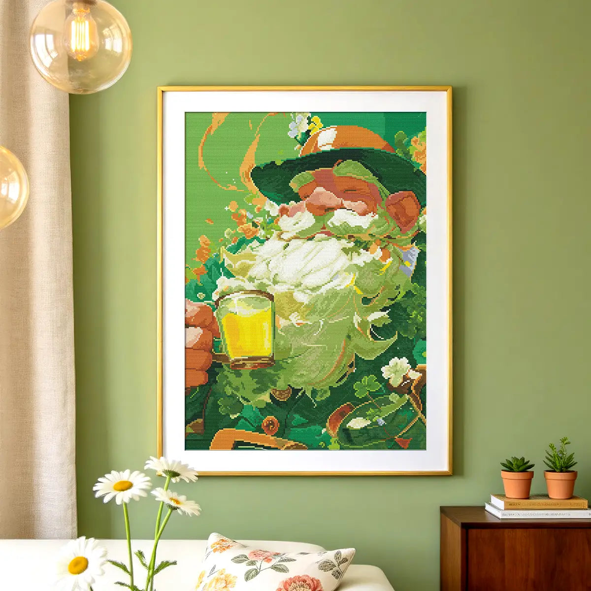 Lucky Sips Diamond Painting as Wall Art in Cozy Home Decor - FEELOOK Art