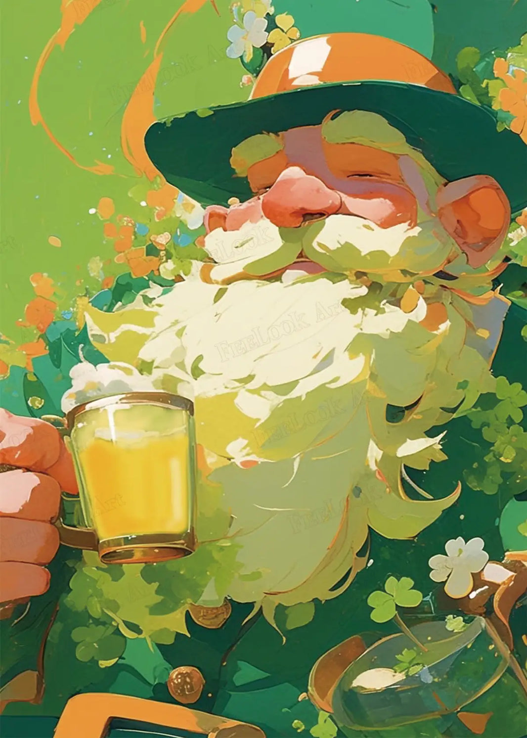 Lucky Sips Lucky Leprechaun Diamond Painting - FEELOOK Art