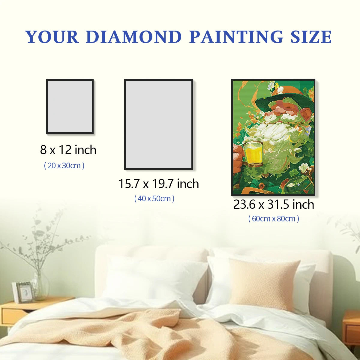 Lucky Sips Diamond Painting Size Chart - FEELOOK Art