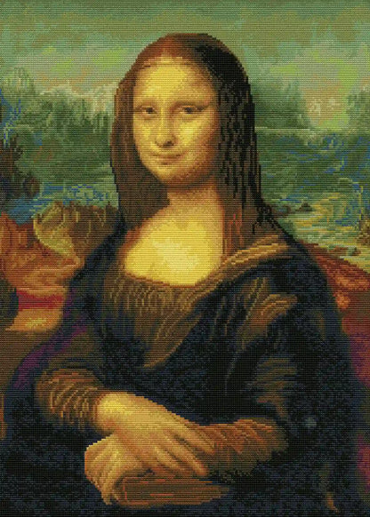 Finished Mona Lisa diamond painting shimmering with layered textures and sparkling resin drill brilliance - FEELOOK Art