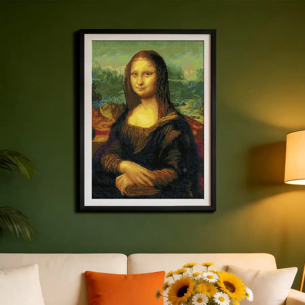 Classic Mona Lisa diamond art bringing Renaissance elegance into cozy home office and reading spaces - FEELOOK Art