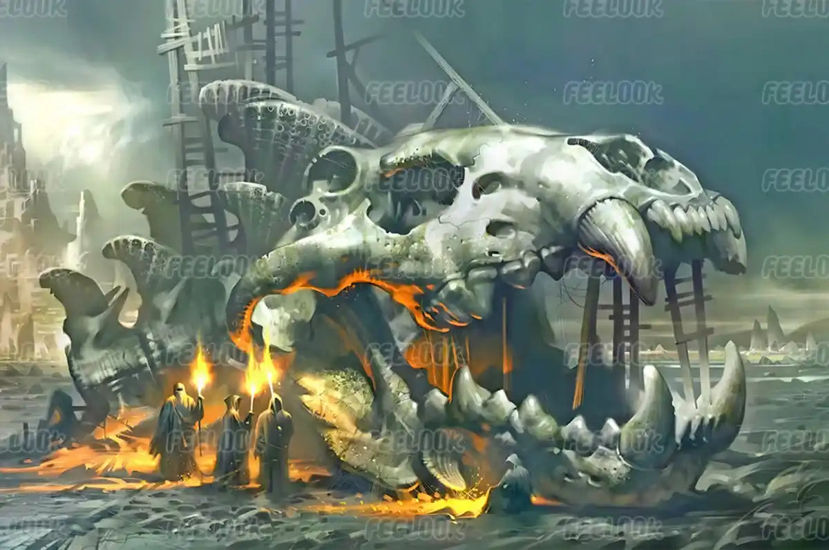 Monster Skeleton diamond painting with bold skeleton design and dramatic shading.