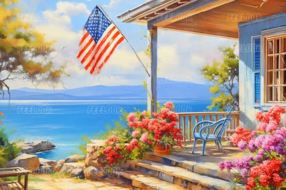 My Home diamond painting full view with cozy home theme.