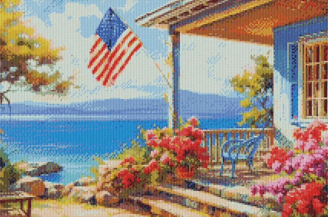Rendered My Home diamond painting showing warmth and detail.
