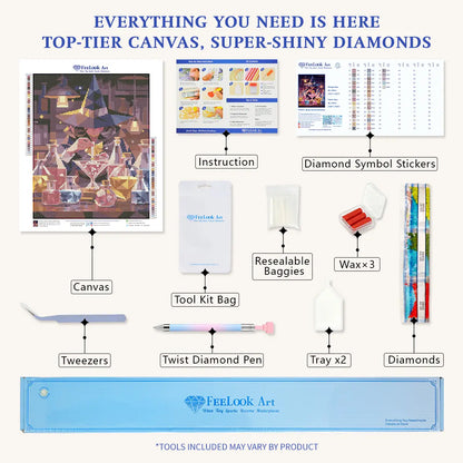 Full Accessories Set for Mystic Alchemy Workshop Diamond Painting Kit - FEELOOK Art