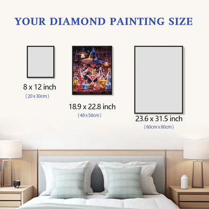 Mystic Alchemy Workshop Diamond Painting Size Comparison Chart - FEELOOK Art