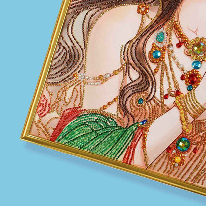 Close-up of the Pray for Blessings diamond painting showing the delicate beads and fine details that bring the artwork to life.