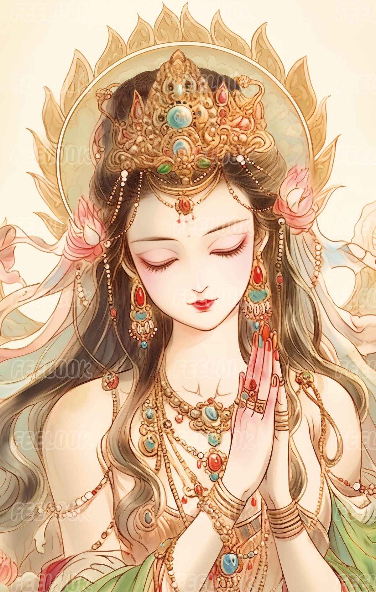 Pray for Blessings diamond painting full view, showcasing the serene and peaceful theme of prayer and blessings.