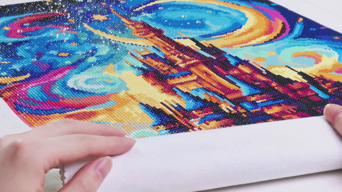 Load video: Official brand story video from FEELOOK Art, showcasing creativity, transformation, and the joy of diamond painting.