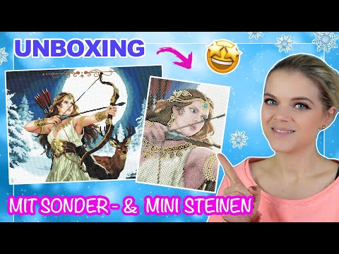 Unboxing video of the Artemis diamond painting kit, featuring premium flocked canvas, resin drills, and enchanting moon goddess artwork - FEELOOK Art