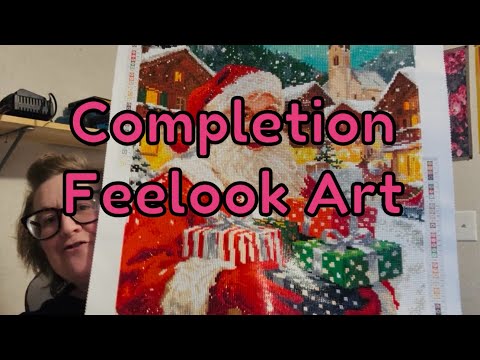 Unboxing video of the Gifts of Cheer diamond painting kit, featuring premium flocked canvas, resin drills, and festive holiday artwork - FEELOOK Art