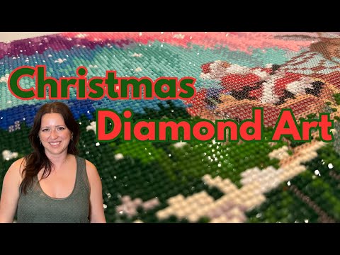 Unboxing video of the Christmas Town diamond painting kit, featuring premium flocked canvas, resin drills, and cozy festive village artwork - FEELOOK Art