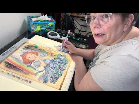 Video showing the Wendy diamond painting process, featuring sparkling drills, premium flocked canvas, and beautifully detailed artwork - FEELOOK Art