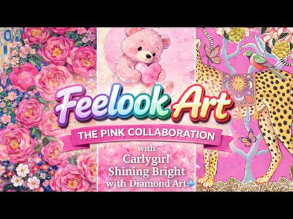Unboxing video of the Bloom diamond painting kit, featuring premium flocked canvas, resin drills, and elegant floral artwork - FEELOOK Art