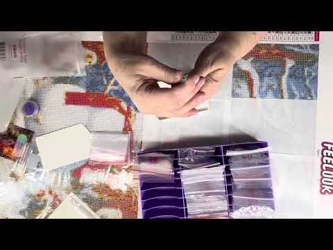 Video showing the Snowman diamond painting process, featuring sparkling drills, premium flocked canvas, and festive winter artwork - FEELOOK Art