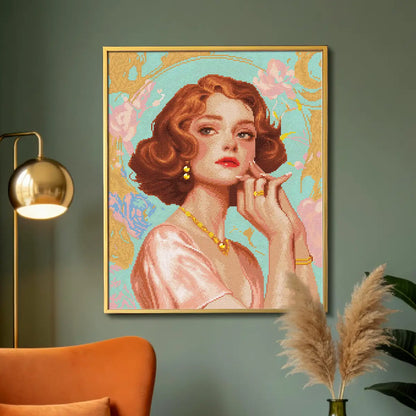 Pure Elegance 5D diamond painting in bedroom: creates soft, refined atmosphere - FEELOOK Art