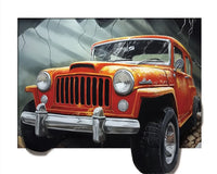Red Car diamond painting kit showcasing a vibrant red car design with intricate details.