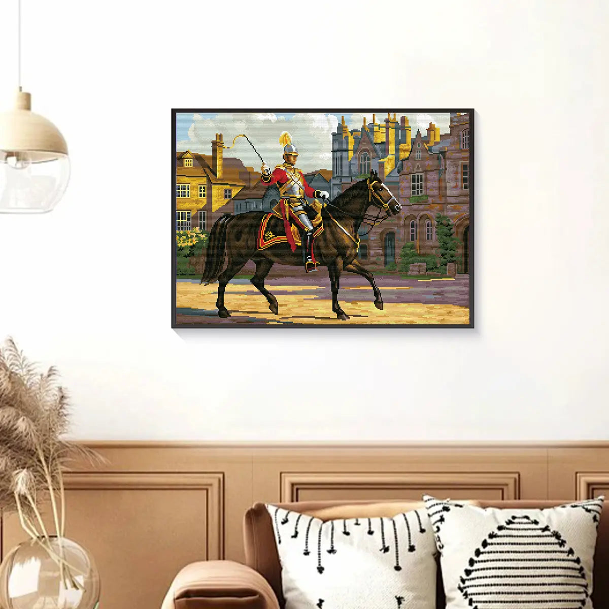 Royal Knight’s Oath diamond painting adding a touch of noble elegance to home décor with a knight in shining armor – FEELOOK Art
