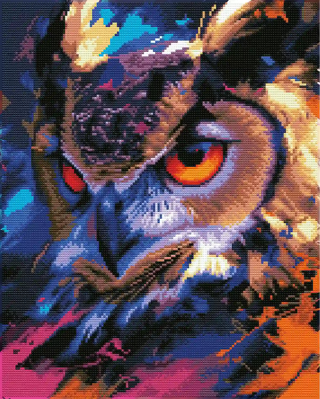 Finished Sharp Gaze Diamond Painting with Sparkling Drills - FEELOOK Art
