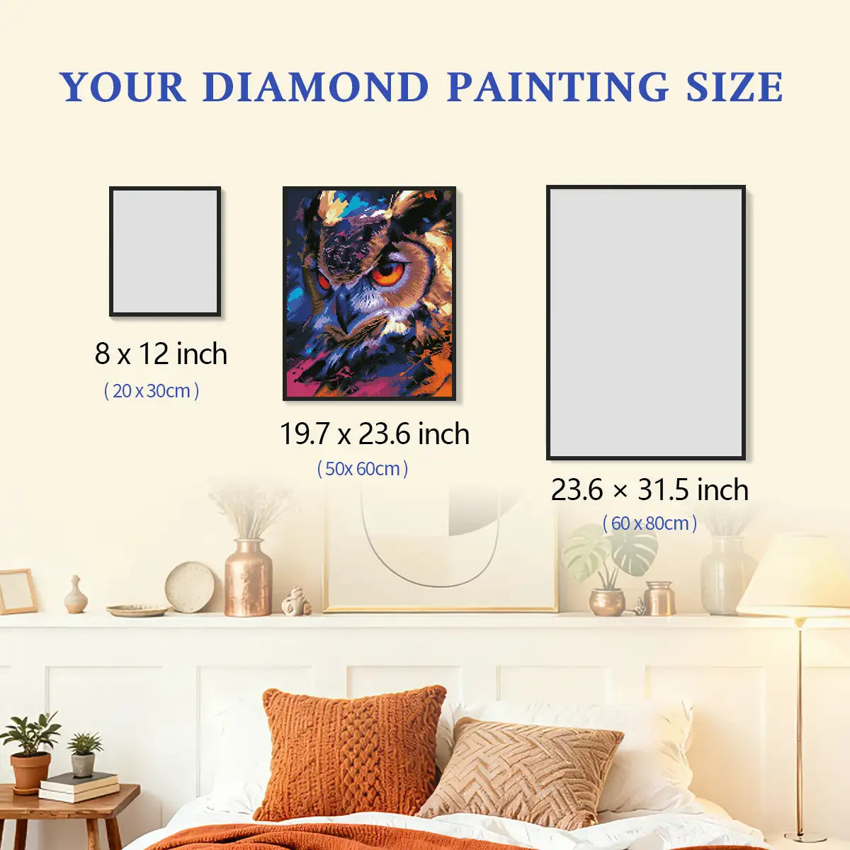 Sharp Gaze Diamond Painting Size Guide - FEELOOK Art