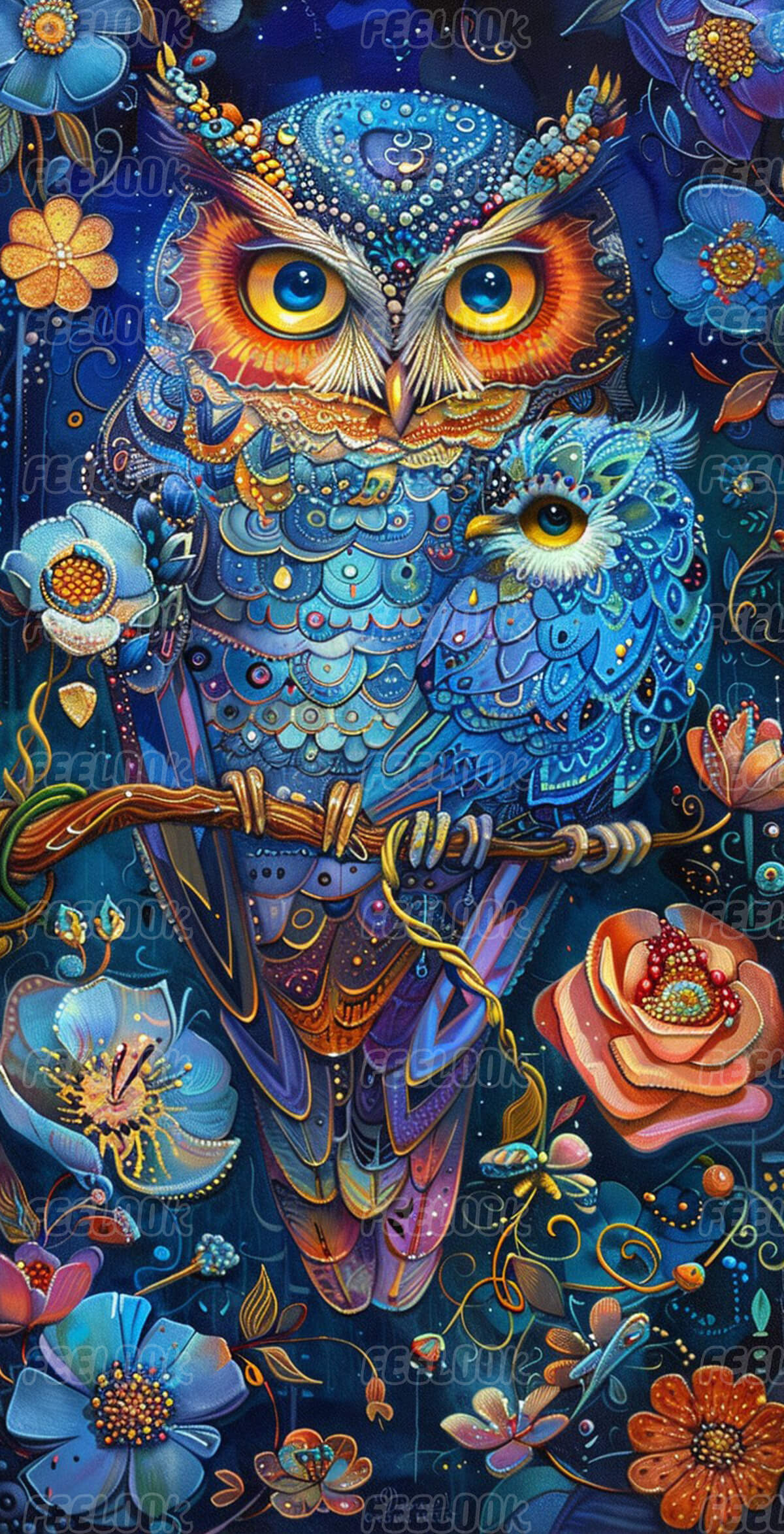 Spirits of the Night diamond painting kit, showcasing an ethereal scene with shimmering diamond painting gems.