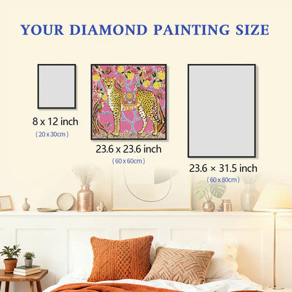 Size reference guide for the Spots diamond painting helping customers choose the perfect canvas fit – FEELOOK Art