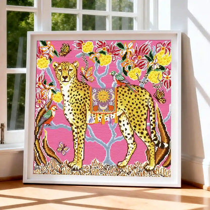 The Spots diamond painting displayed in a modern frame as a heartwarming piece of bedroom wall art – FEELOOK Art