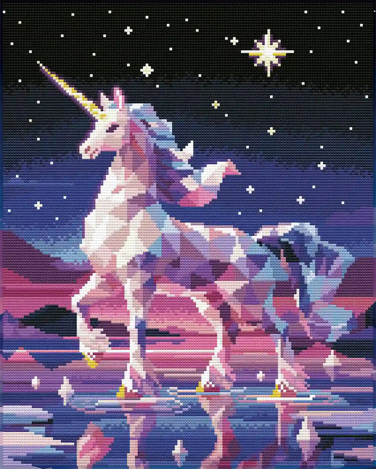 Finished Starlight Unicorn Diamond Painting Artwork Display - FEELOOK Art