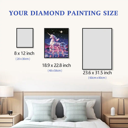  Starlight Unicorn Diamond Painting Size Comparison Guide Chart - FEELOOK Art